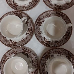 Johnson brothers historic America made in England cups and saucers six no chips